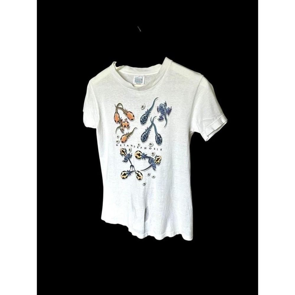 Women's Vintage Metamorphosis Frogs Tshirt Sz Medium Poison Dart Frogs Thrashed